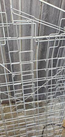 Cards or shoes displayed Metal shelf 1