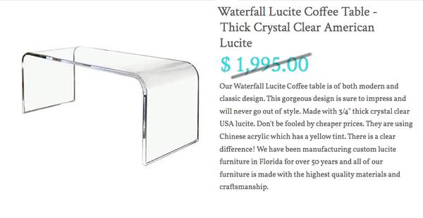 Lucite Coffee Table 1