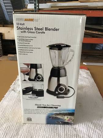 Marine pro 12 volt stainless seel Blender with glass carafe 1