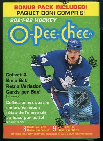 2021-22 O-Pee-Chee Upper Deck Hockey Blaster Box - Factory Sealed 1