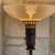 Art Deco Antique Bronze Finish Pedestal Torchiere Lamp w/ Glass Shade 1 thumbnail