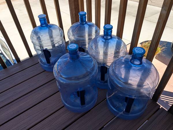 Five Eldorado Springs 5 gallon water bottles 1
