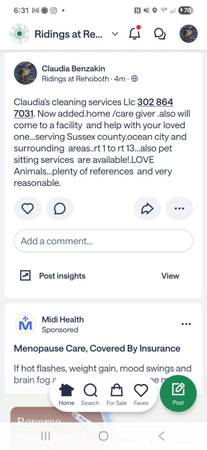 Claudia's cleaning services and home caregiver services 1
