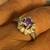 Sterling Silver Ring (Size 6-7) with Amethyst Stone in shape of flower 1 thumbnail