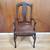 Vintage Walnut Queen Ann Back Accent Arm Chair with Leather Seat 2 thumbnail