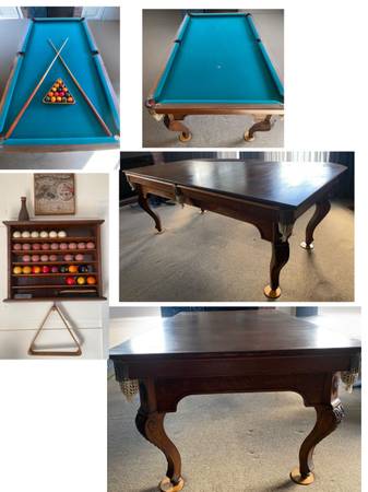 Brunswick pool table, snooker Antique 1