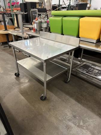 36" x 48" Stainless Steel Commercial Work Table with 4"Backsplash 1