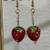 Rhinestone Strawberry Bling Earrings 1 thumbnail