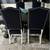 Large black dining room table and set of 8 chairs 6 thumbnail