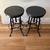 Two Restoration Hardware Vintage Toledo Bar Stools Distressed Black 1 thumbnail