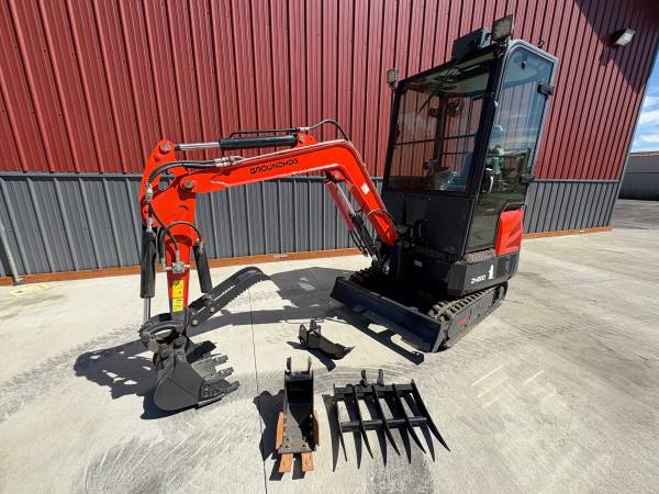 Closed Cab Mini Excavator w/ Kubota Diesel Multiple Attachments! 1