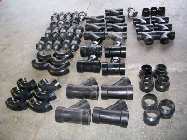 ABS Drainage / Vent Pipe Fittings - 4 and 3 inch 1