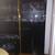 vintage 1980s postmodern black lacquer and brass china cabinet / displ 11 thumbnail