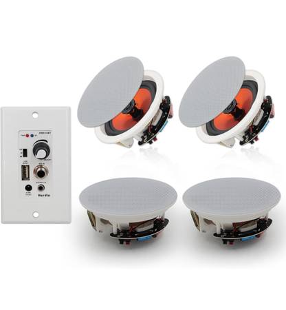 Herdio 6.5" Bluetooth in Wall in Ceiling Speakers 600W 2-Way Flush Mount Speaker 1