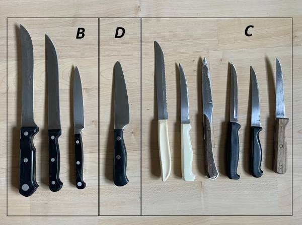 Knives - various sizes - sharp 1