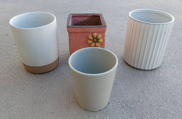 4 Tall Ceramic Orchid Plant Pots 1