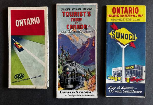 Three Old Canada Road Maps 1