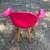 Pink Plastic Chair with Wood Legs Desk Living Room Patio Porch Dorm 4 thumbnail