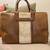 Full grain tan leather double handle satchel handbag 2 thumbnail