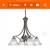 Cleveland 4-Light Graphite Chandelier, Round Chandelier with 7 in. Frosted Cryst 2 thumbnail