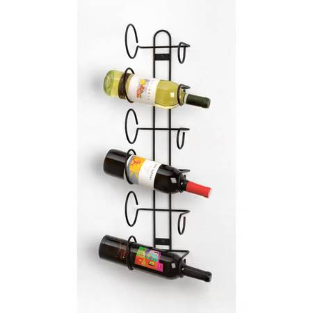 6 bottle black steel wine rack 1