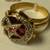 14 Kt Yellow Gold Ruby Diamonds Star & Crescent Vintage Ladies Ring 2 thumbnail