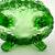 Vintage Emerald Green Daisy & Buttons Heavy Glass Trinket Dish 6 thumbnail
