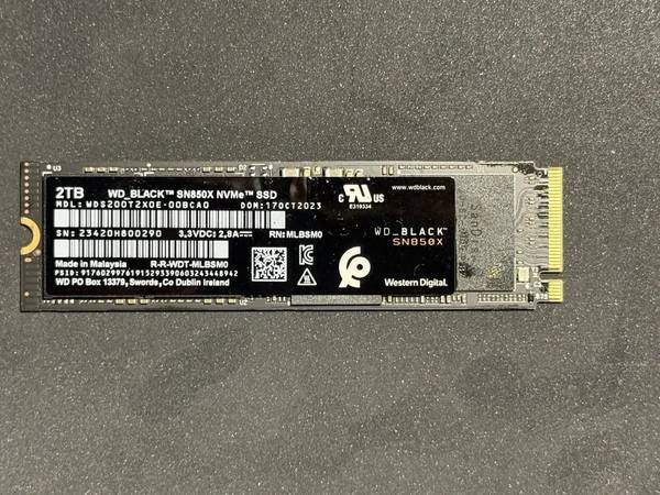 Western Digital WD BLACK SN850X 2TB NVMe Internal SSD 4GEN 7,300 MB/s 1