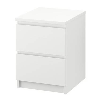 2 MALM Ikea White Side tables Night Stands 1