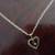 Solid Yellow gold Heart Necklace with Natural Diamond Stone 3 thumbnail