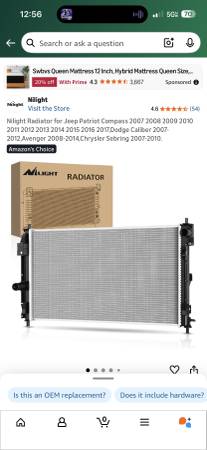 Radiator for a Jeep Patriot Compass 07-17 1