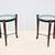 Traditional Cherry Wood and Transparent Glass Round Side Tables a Pair 2 thumbnail