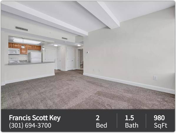 Indulge your taste for luxury at Francis Scott Key Apartments! 2 Bed / 1