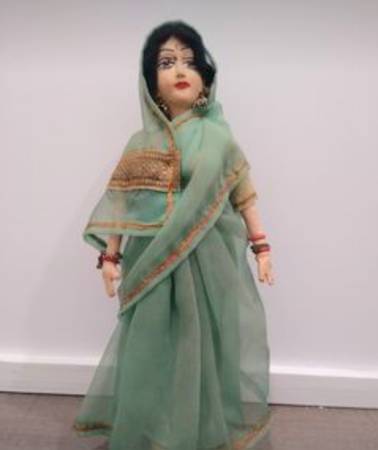 Handmade India Cloth Doll with Sari 1940s 1