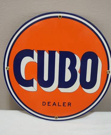 Cubo dealer original Porcelain Vintage sign 1