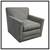 New California Sofa Custom Gray Microfiber Swivel Chair 1 thumbnail