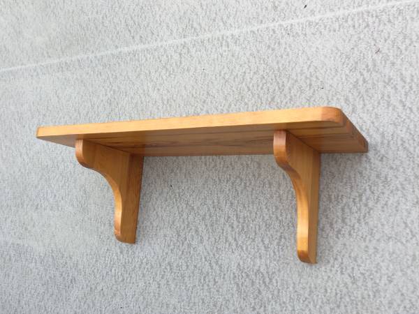 Real wood, wall mounted, rustic shelves with brackets 1