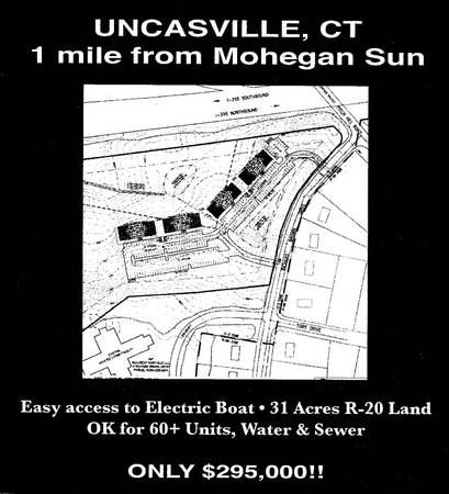 $295,000 Land for Apartments - Uncasville, CT  1 mile from the Casino -  ! ! ! (Uncasville, CT)64194822522242120