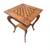 Vintage checkered chess table side table game table carve wood 1 thumbnail