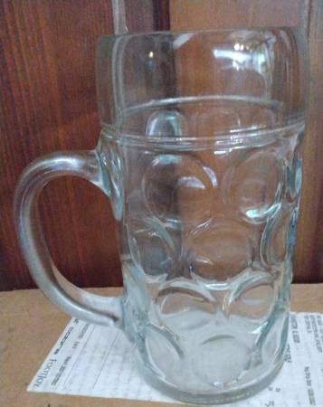40 oz Dimpled glass stein 1