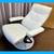 White faux, leather upholstered swivel chair recliner 4 thumbnail