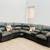 L shaped black colored recliner sofa 2 thumbnail