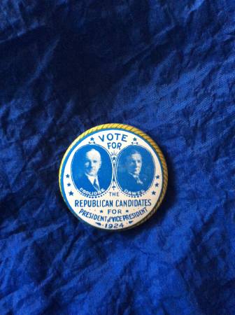 1924 Presidential PIN! Coolidge/Dawes republican Ticket, replica 1