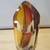 SIGNED Designer KOSTA BODA Amber Glass Curved Vase by Goran Warff 7 thumbnail