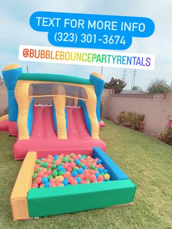 sunday bounce houses we are open  trex slide dry slide toddler tables 1