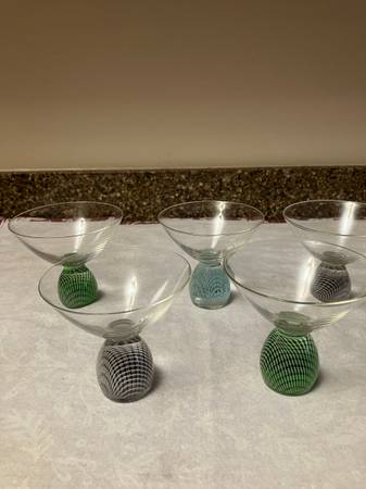 Vintage Blown Crystal Champagne Glasses 1