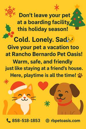 Need help with your pet during the Holidays?? 1