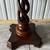 Vintage Round Drum Table Barley Twist Pedestal Hand carved Mahogany Entry Stand 3 thumbnail