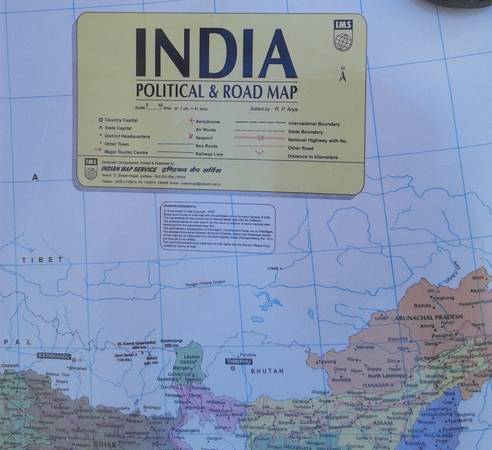 Map of India - Political & Road Laminated - $10 (Santa Monica)63471470302083122