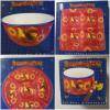 Set of 4 Ceramic Serving Items - Artimino Red Rooster Theme 1